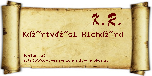 Körtvési Richárd névjegykártya