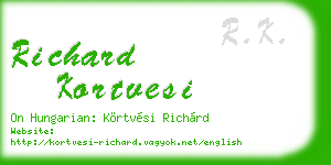 richard kortvesi business card
