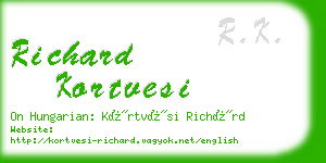 richard kortvesi business card
